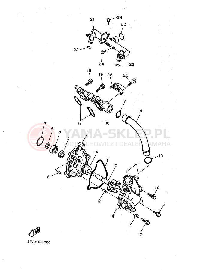 Schemat "Pompa wody" do Yamaha FZR750R