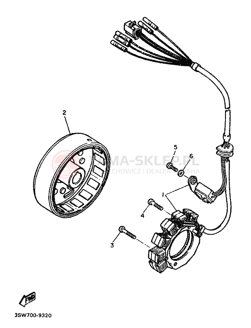 Schemat "prądnica" do Yamaha TT600