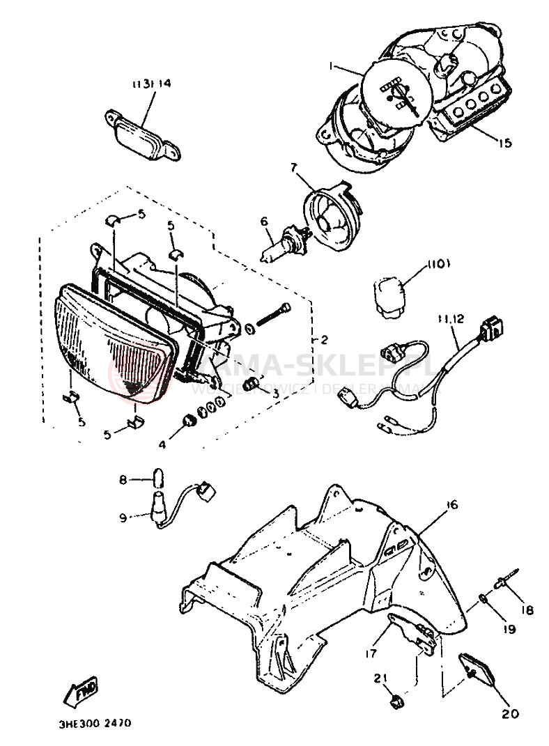 Schemat "alternator" do Yamaha FZR600 GENESIS