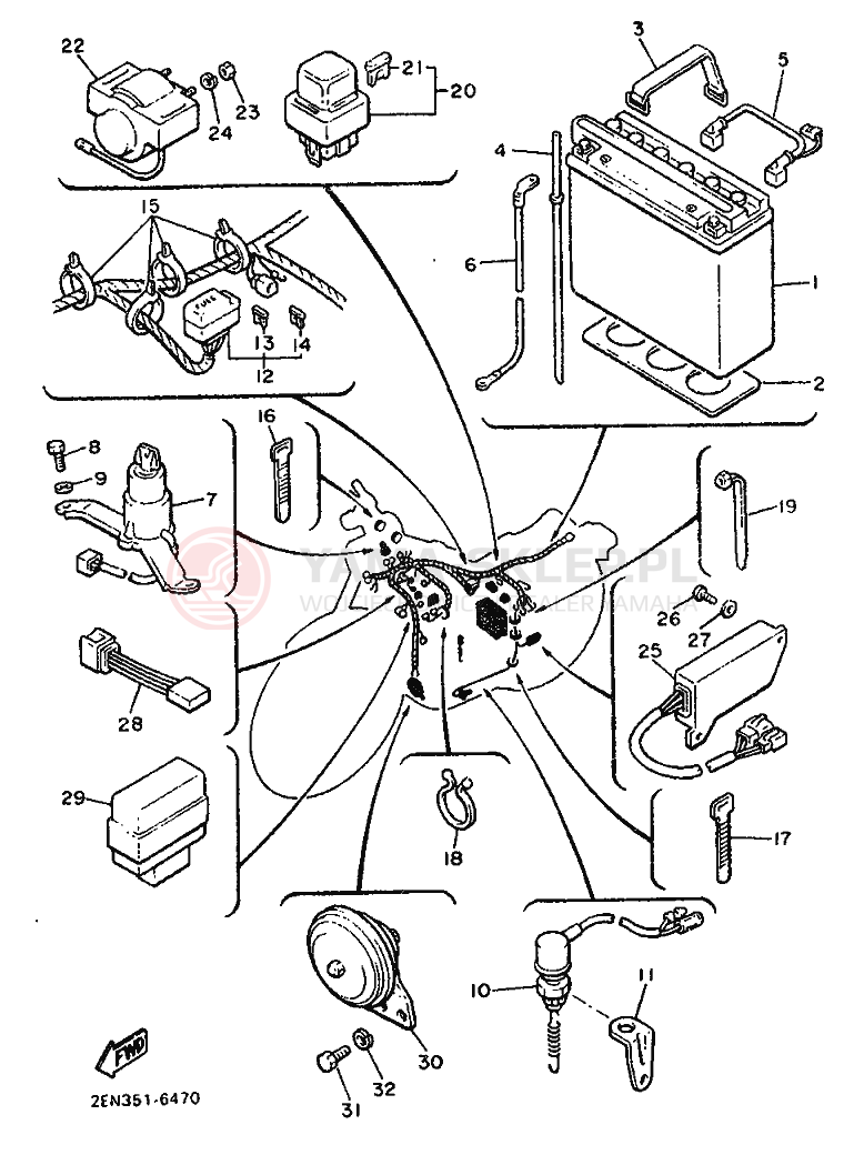 Schemat "układ elektryczny" do Yamaha VMX1200