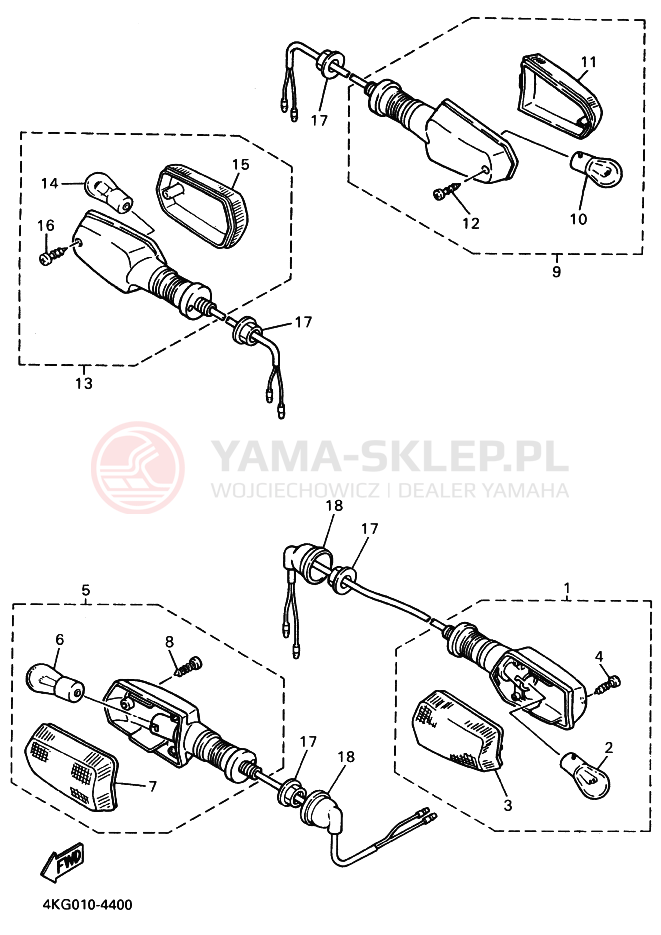 Schemat "kierunkowskazy" do Yamaha XJR1200