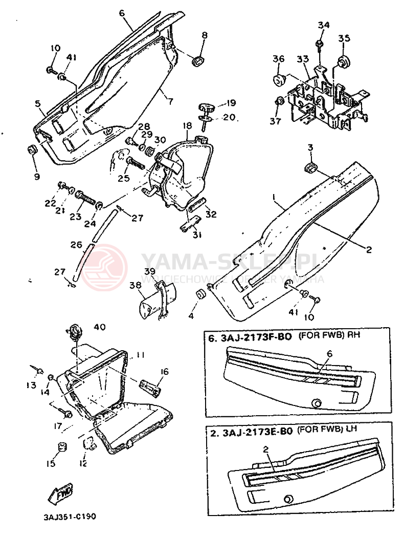 Schemat "Pokrywa boczna" do Yamaha XT600Z TENERE
