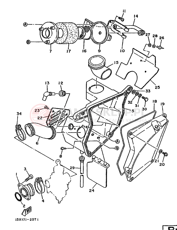 Schemat "Wtrysk paliwa" do Yamaha XT125