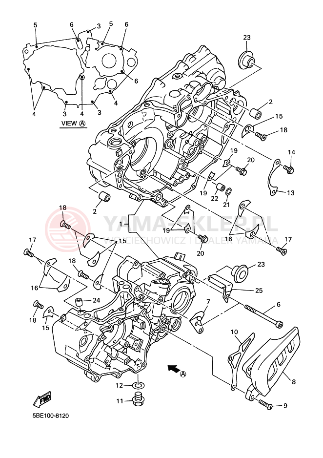 Schemat "Pokrywa silnika" do Yamaha YZ426F