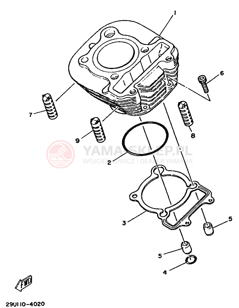 Schemat "cylinder" do Yamaha MOTO 4 - 250