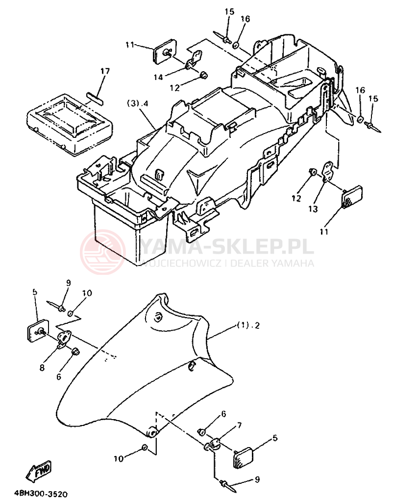 Schemat "Zawieszenie przód" do Yamaha GTS1000