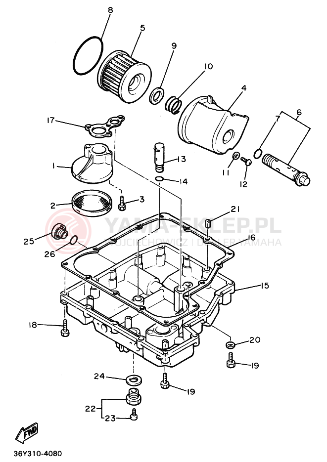 Schemat "Filtr oleju" do Yamaha XJR1200