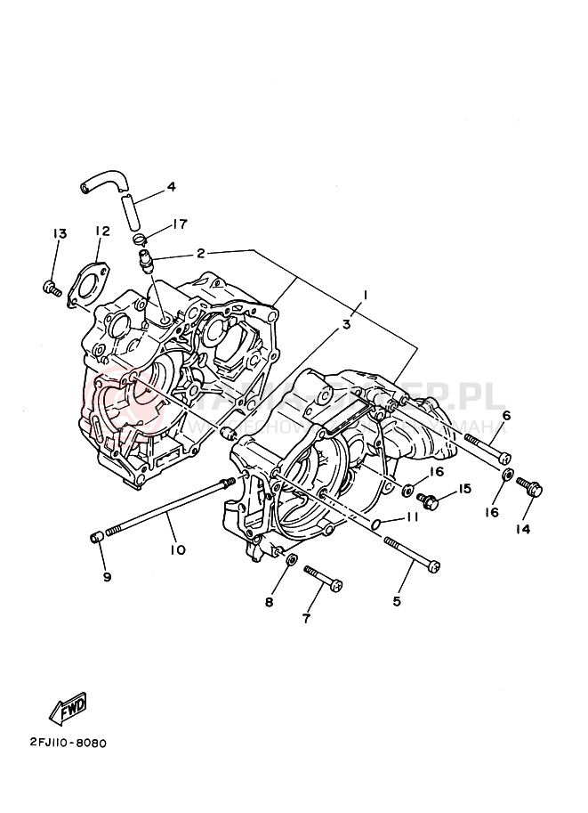 Schemat "Obudowa silnika" do Yamaha YFM80T
