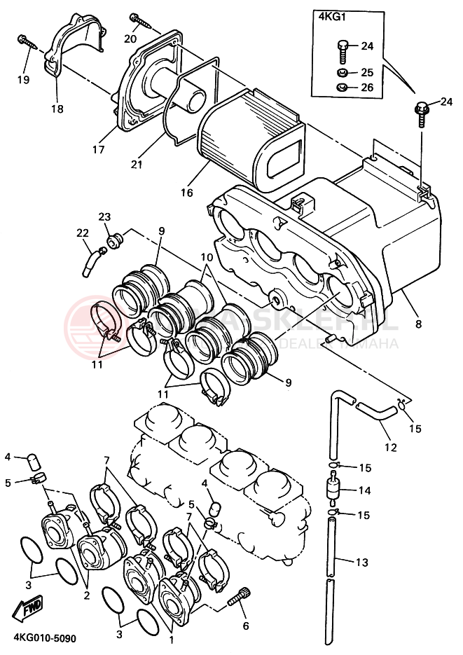 Schemat "Wtrysk paliwa" do Yamaha XJR1200