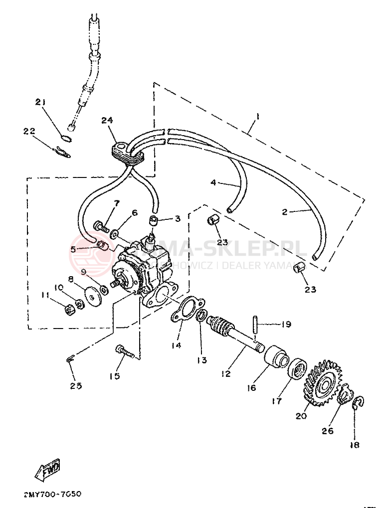 Schemat "Pompa olejowa" do Yamaha TZR250