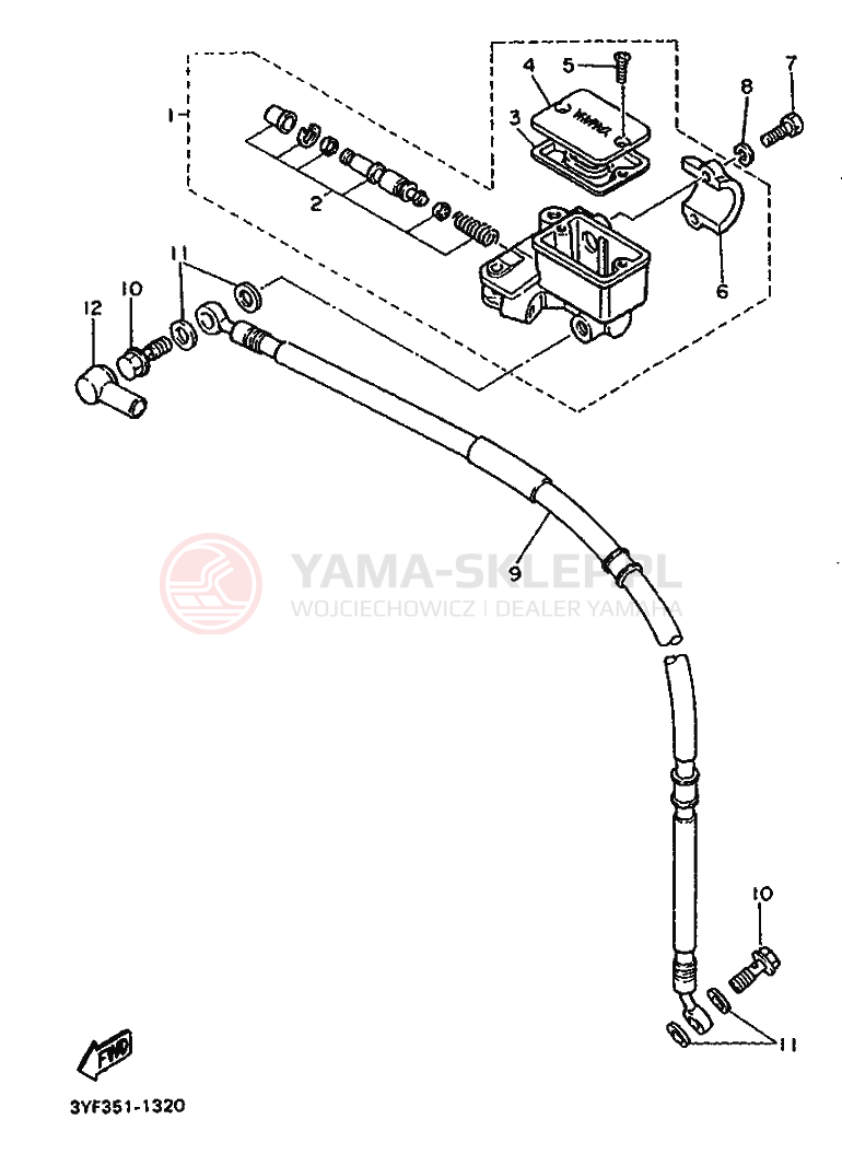 Schemat "CYLINDER MASTER" do Yamaha XTZ660