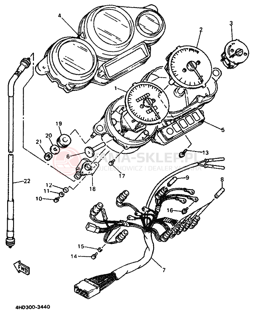 Schemat "licznik" do Yamaha YZF750R