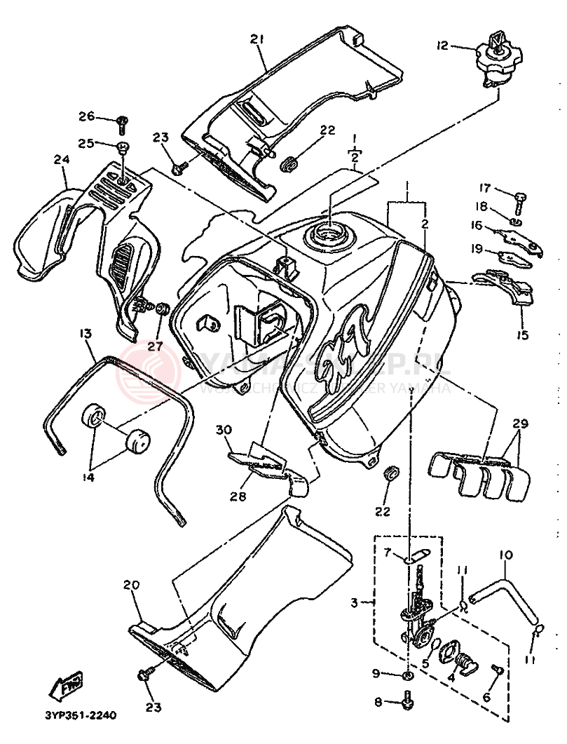 Schemat "zbiornik paliwa" do Yamaha XT600