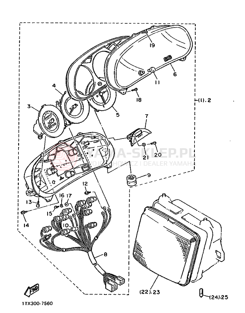 Schemat "układ elektryczny" do Yamaha FJ1200
