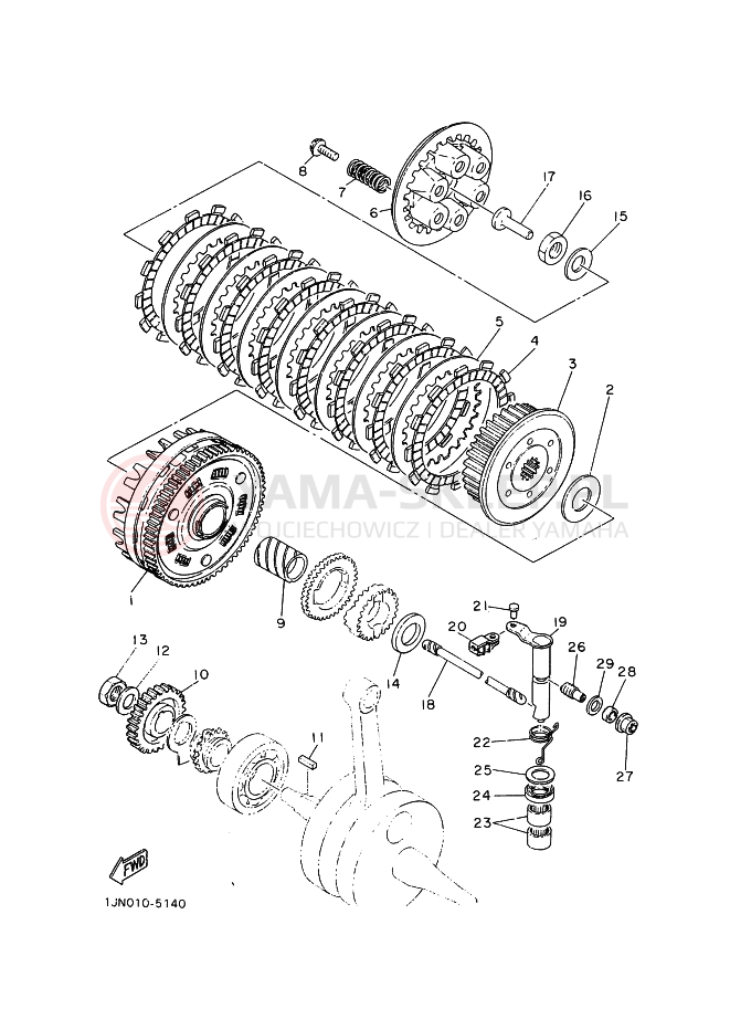 Schemat "sprzęgło" do Yamaha SR400 SR400C