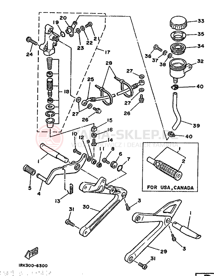 Schemat "Pompa hamulcowa tył" do Yamaha TZ250