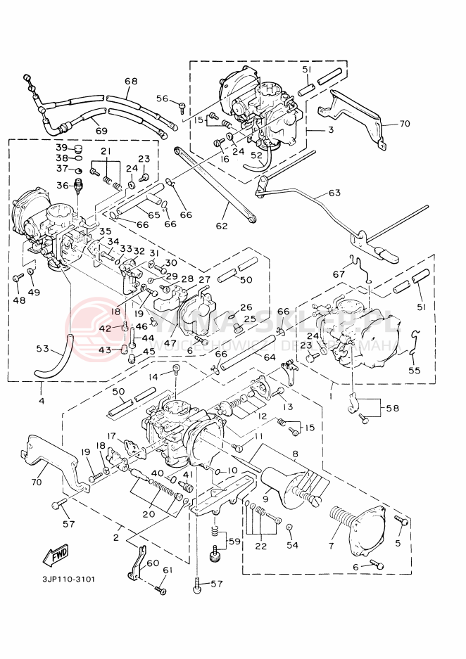 Schemat "Gaźnik" do Yamaha VMX12 VMX12N VMAX