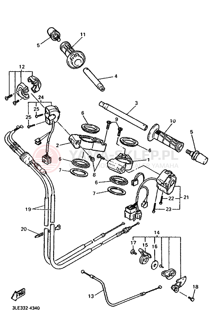 Schemat "Kierownica i osprzęt" do Yamaha FZR1000