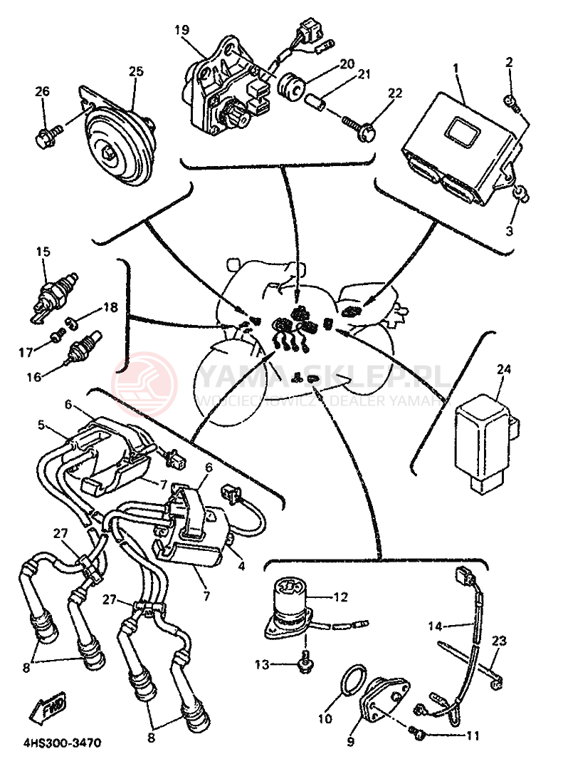 Schemat "układ elektryczny" do Yamaha YZF750SP