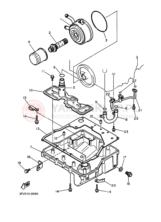 Schemat "Filtr oleju" do Yamaha FZR750R