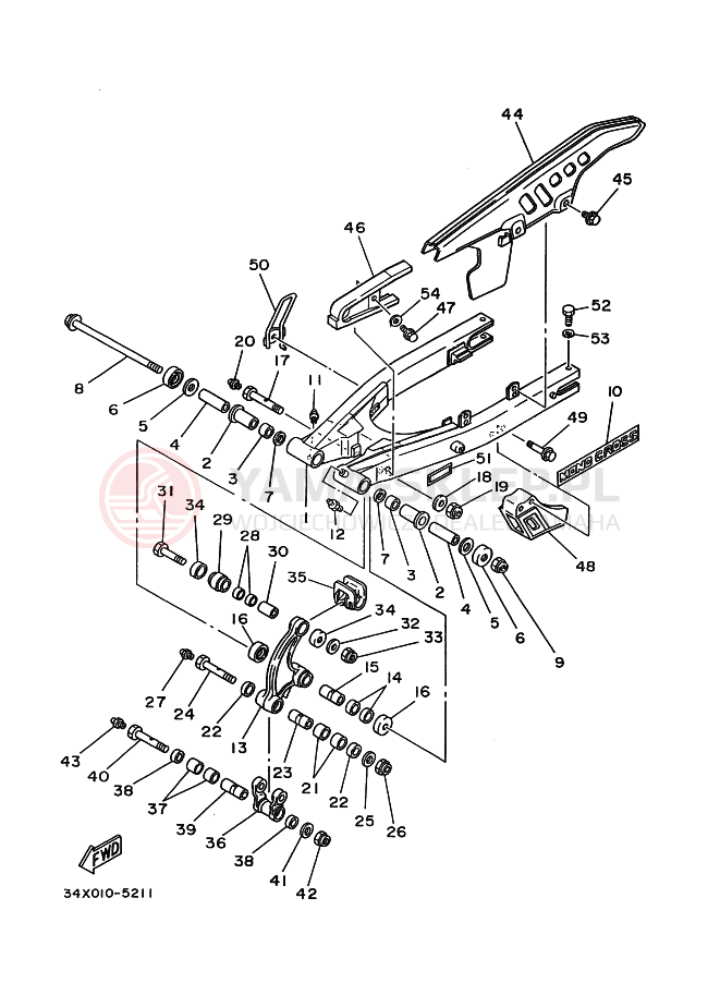 Schemat "wahacz" do Yamaha DT125R