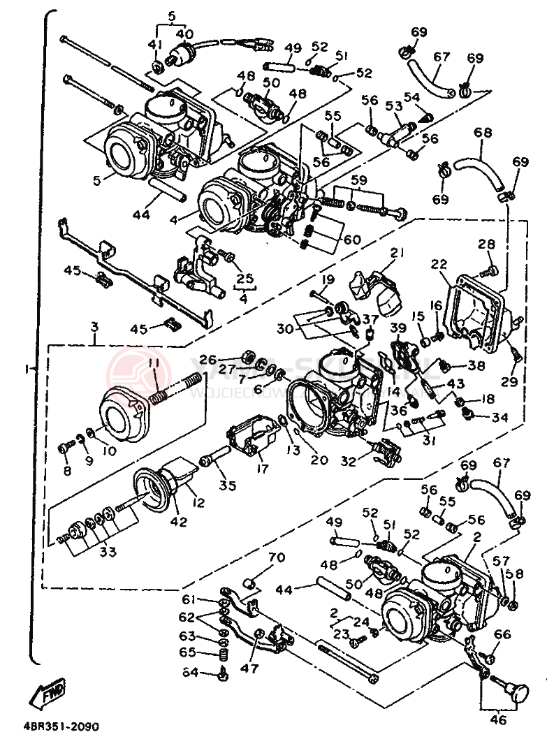 Schemat "Gaźnik" do Yamaha XJ600S DIVERSION