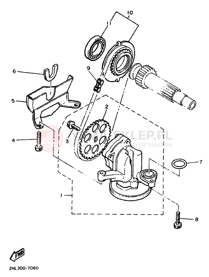 Schemat "Pompa olejowa" do Yamaha XJ900