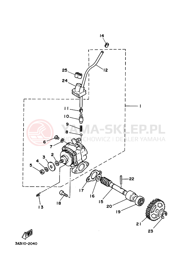 Schemat "Pompa olejowa" do Yamaha RT100