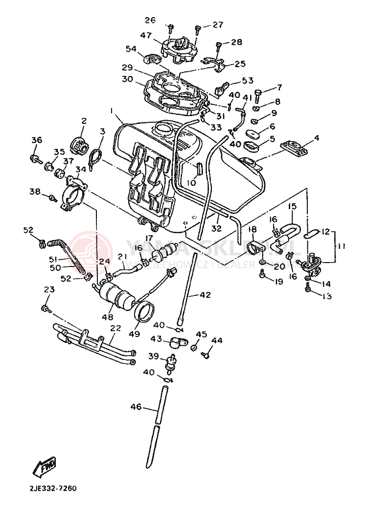 Schemat "zbiornik paliwa" do Yamaha FZX750