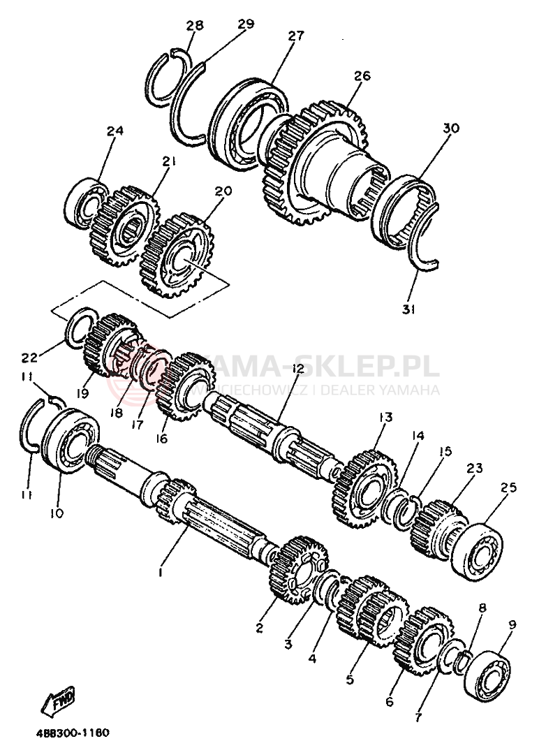 Schemat "Skrzynia biegów " do Yamaha XJ900