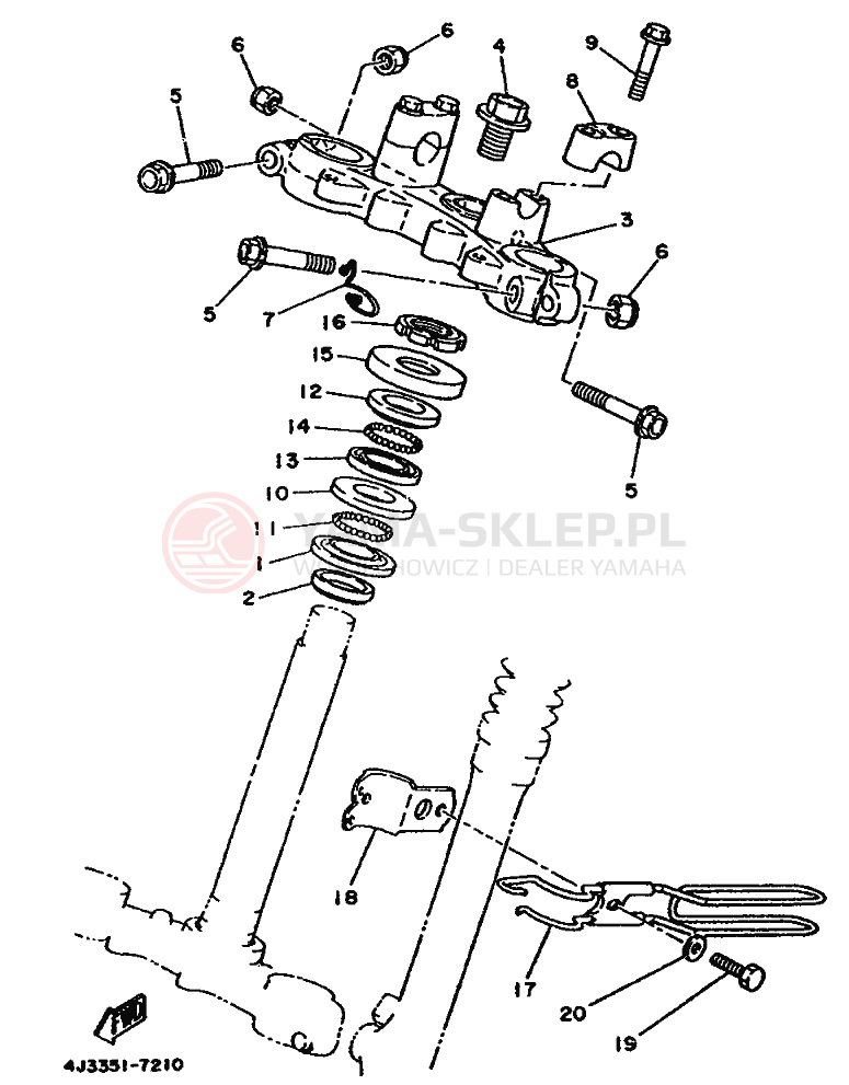 Schemat "Półki zawieszenia" do Yamaha DT125-MX