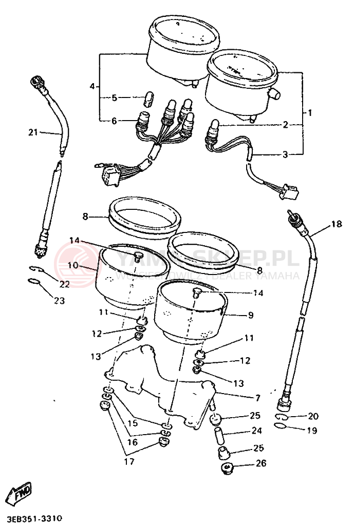 Schemat "licznik" do Yamaha SR500