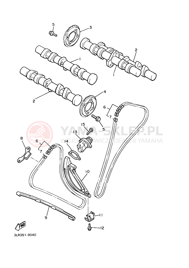 Schemat "Wałek rozrządu" do Yamaha VMX12 VMAX