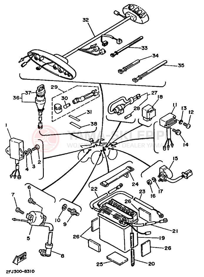 Schemat "układ elektryczny" do Yamaha YFM80T