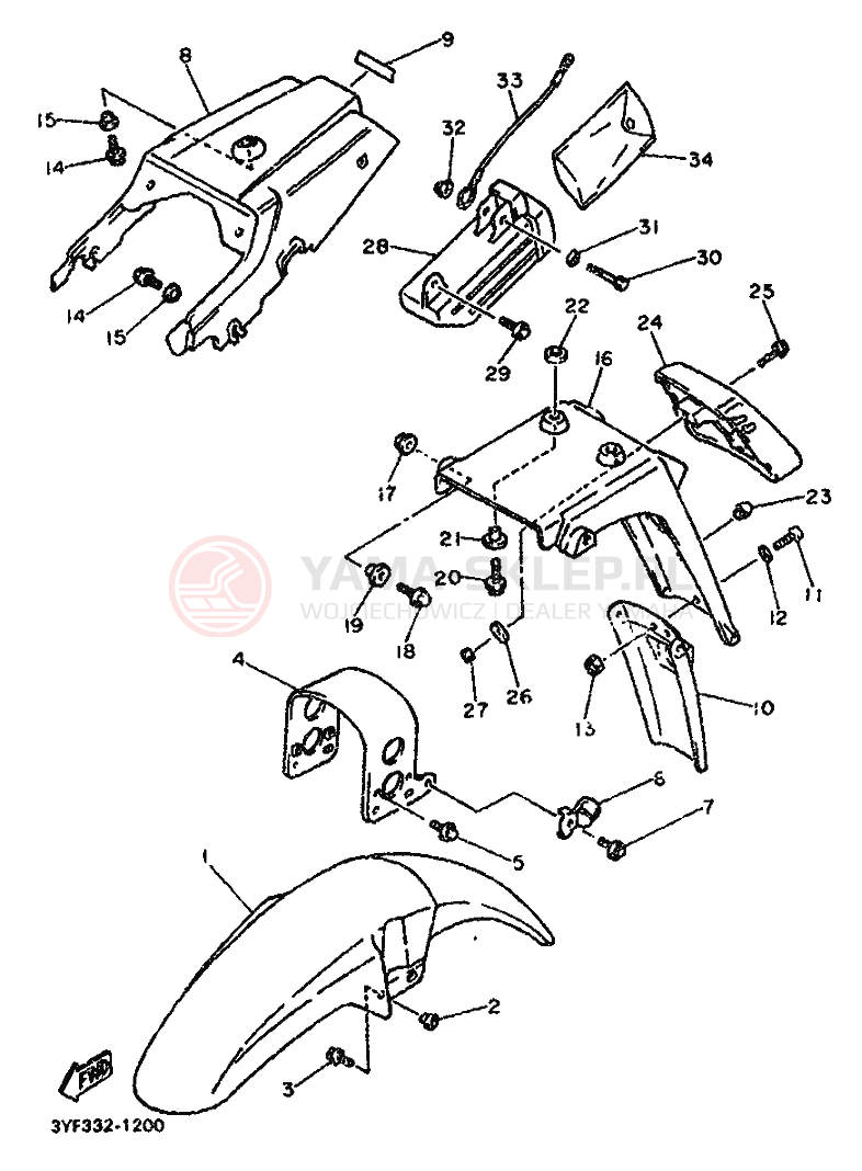 Schemat "błotnik" do Yamaha XTZ660