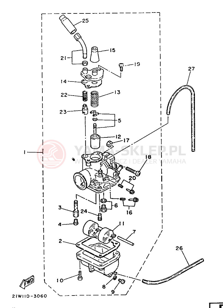 Schemat "Gaźnik" do Yamaha PW80K