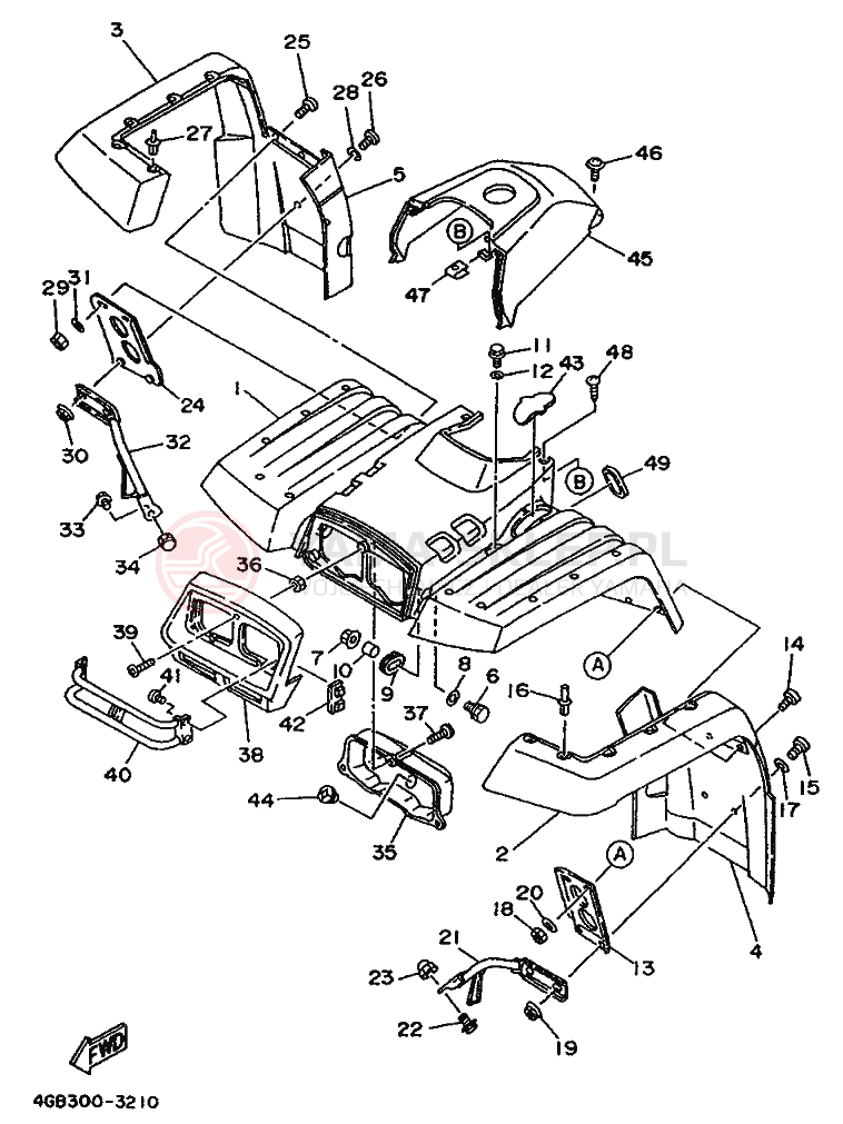 Schemat "PRZEDNI BŁOTNIK" do Yamaha KODIAK 400