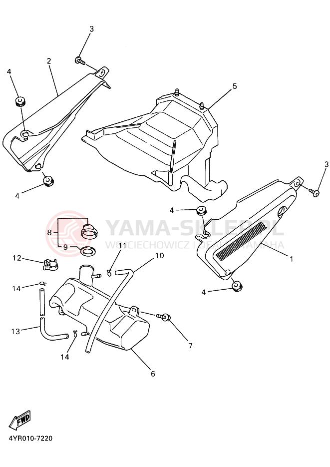 Schemat "Pokrywa boczna" do Yamaha FZ400