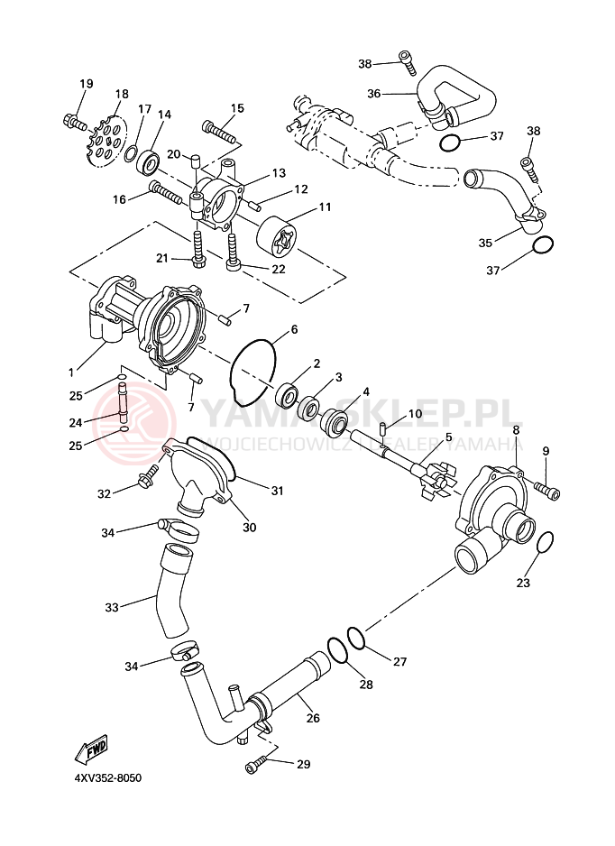 Schemat "Pompa wody" do Yamaha YZF-R1 R1
