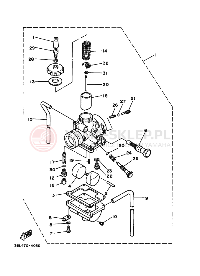 Schemat "Gaźnik" do Yamaha RX100