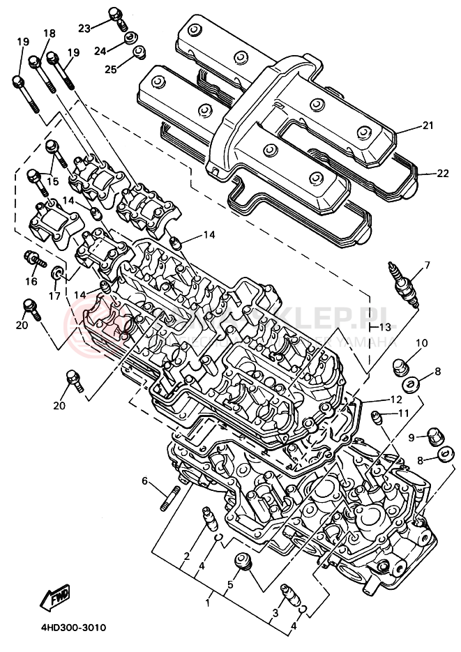 Schemat "głowica" do Yamaha YZF750SP
