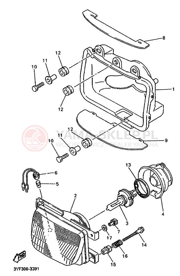 Schemat "Lampa przód" do Yamaha XTZ660
