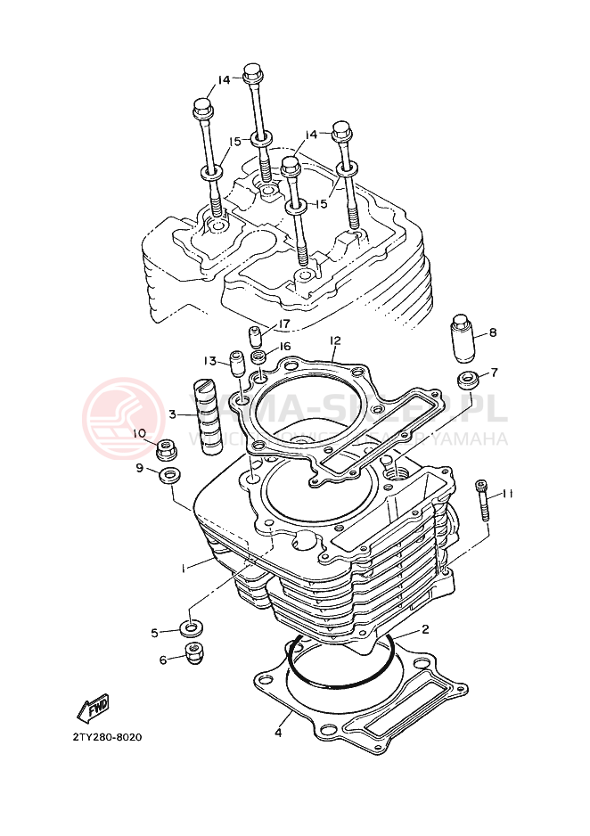 Schemat "cylinder" do Yamaha XT600