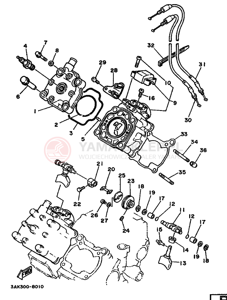 Schemat "głowica" do Yamaha TZ250