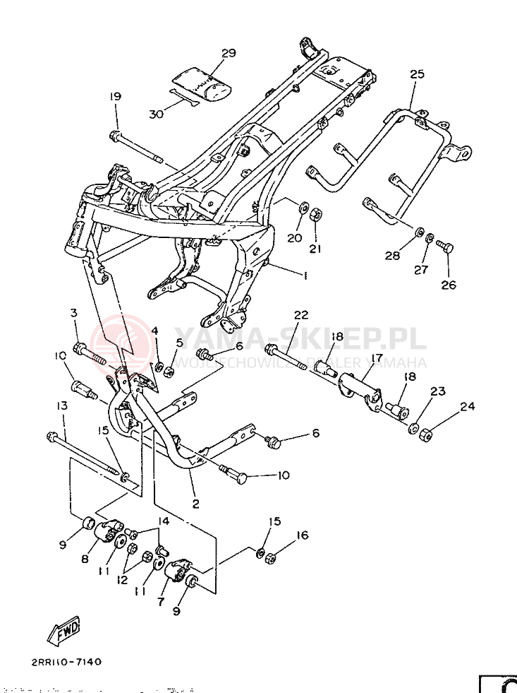 Schemat "rama" do Yamaha YSR80 YSR80B