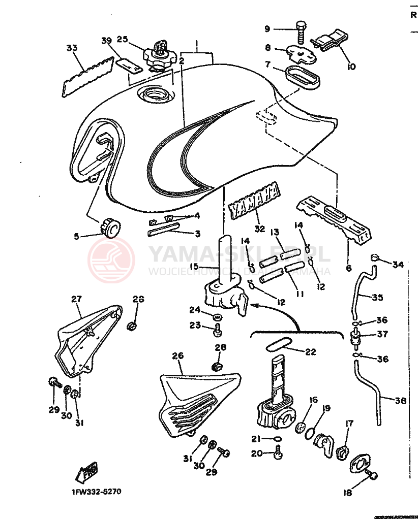Schemat "zbiornik paliwa" do Yamaha XJ900