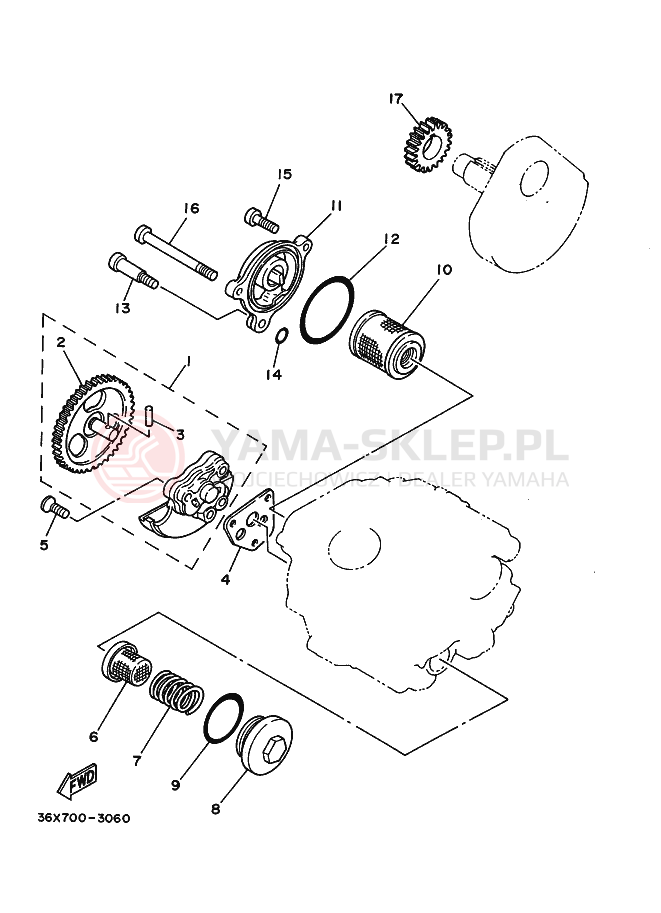 Schemat "Pompa olejowa" do Yamaha AG200E