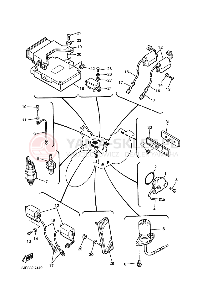 Schemat "układ elektryczny" do Yamaha VMX12 VMAX