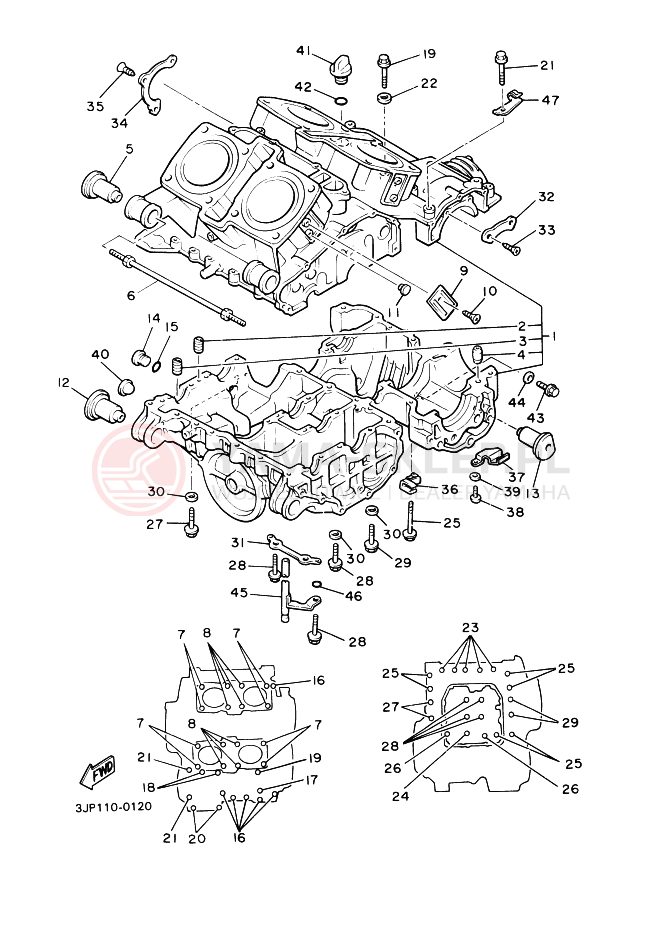 Schemat "Pokrywa silnika" do Yamaha VMX12 VMX12M VMAX