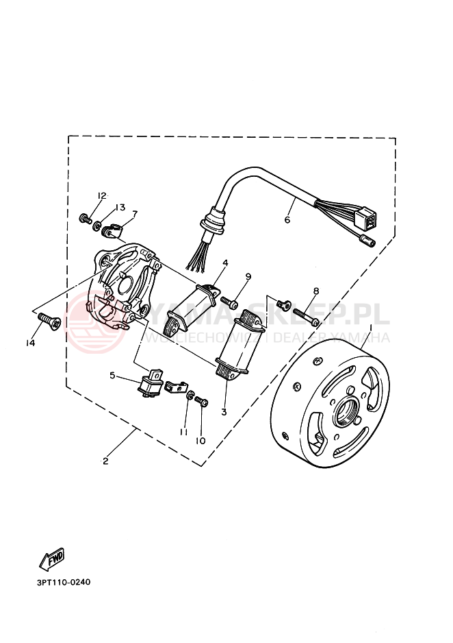 Schemat "alternator" do Yamaha PW50
